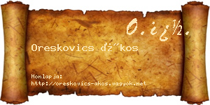 Oreskovics Ákos névjegykártya